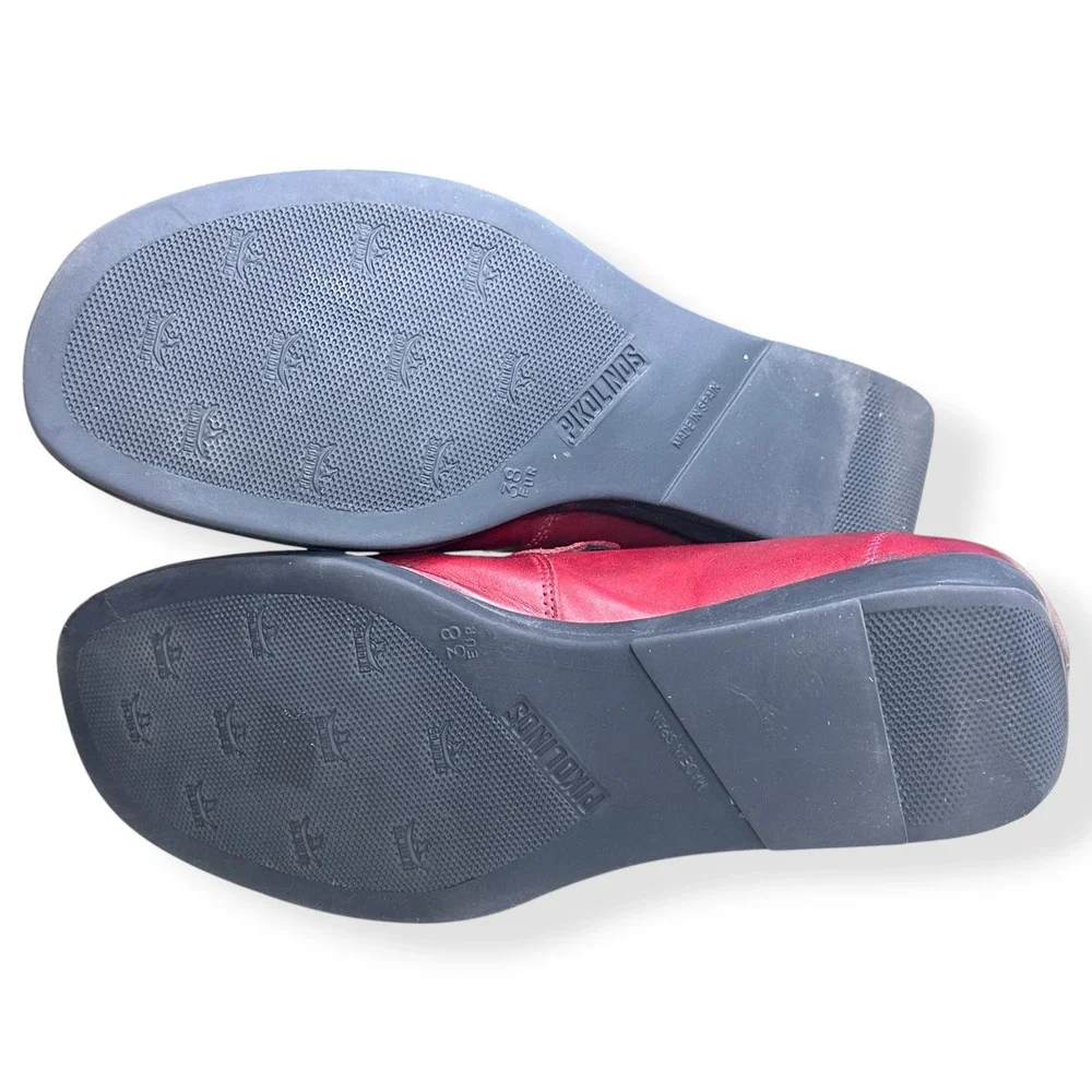 Pikolinos Jerez Loafers Leather Red‎ Comfort Casual Travel Womens EU 38 US 7.5